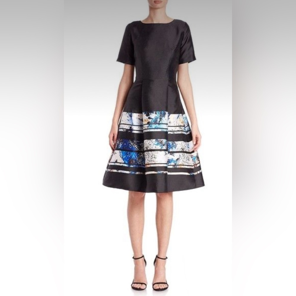 Sachin and Babi Noir Mori Brush Stroke Fit and Flare Dress
